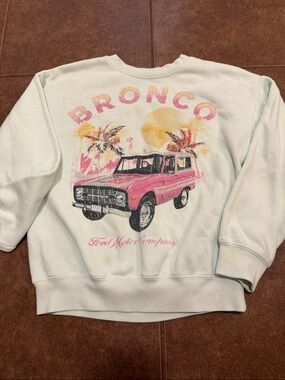 Ford Kids Sweatshirt with Pink Bronco and Sunset Graphic
